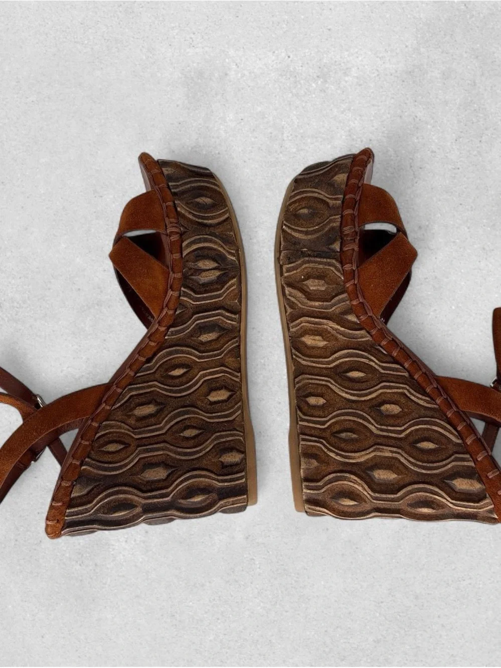 Miu Miu Brown Suede Platform Wedge Sandals